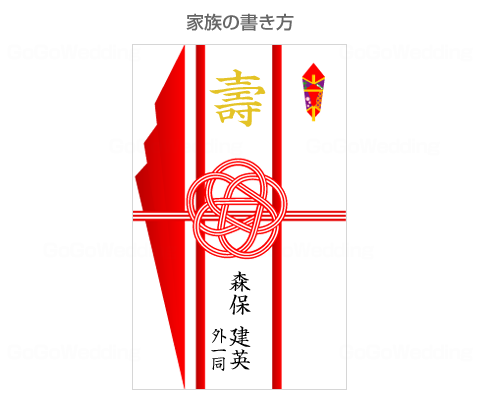 短冊への名前の書き方(家族)